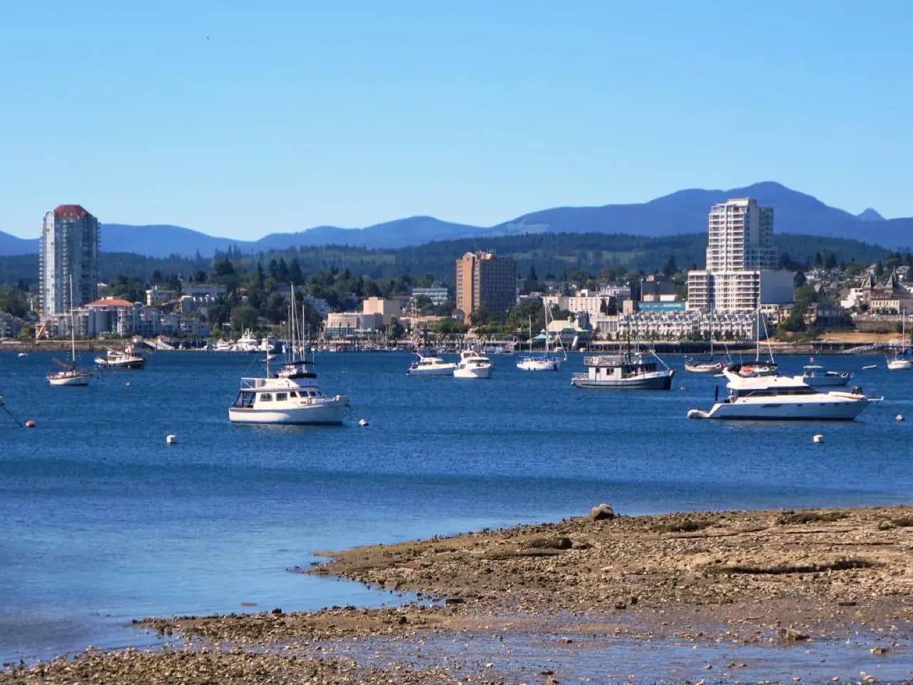 Nanaimo, British Columbia harbour and waterfront on Vancouver Island — lawn care service area
